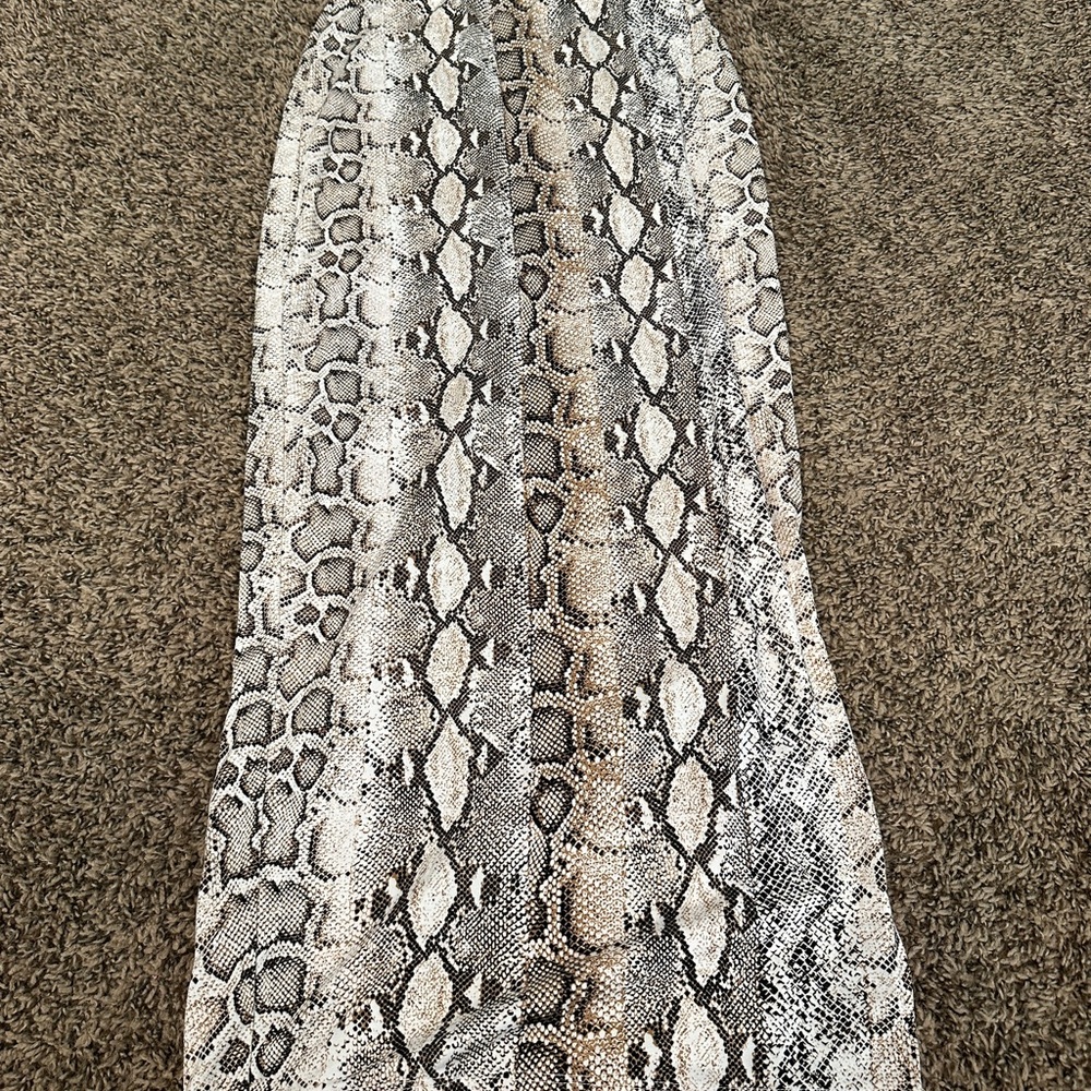 Snakeskin Print Maxi Skirt